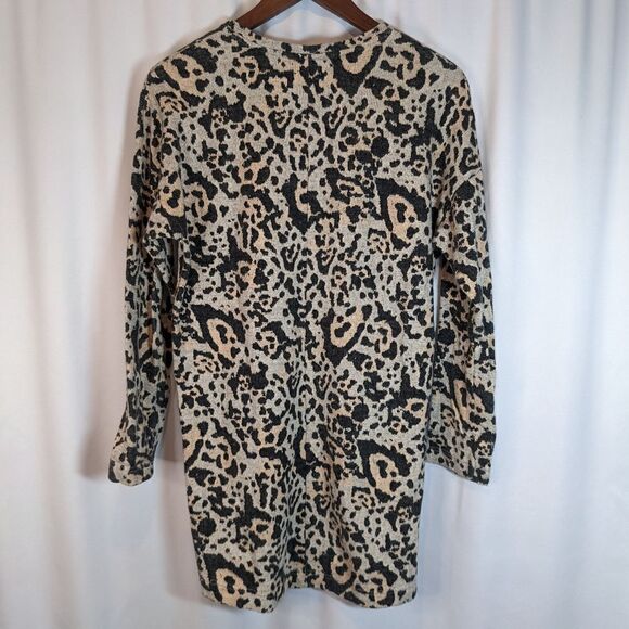 TopShop Animal Print Tunic Crew Neck Sweater - Picture 3 of 5